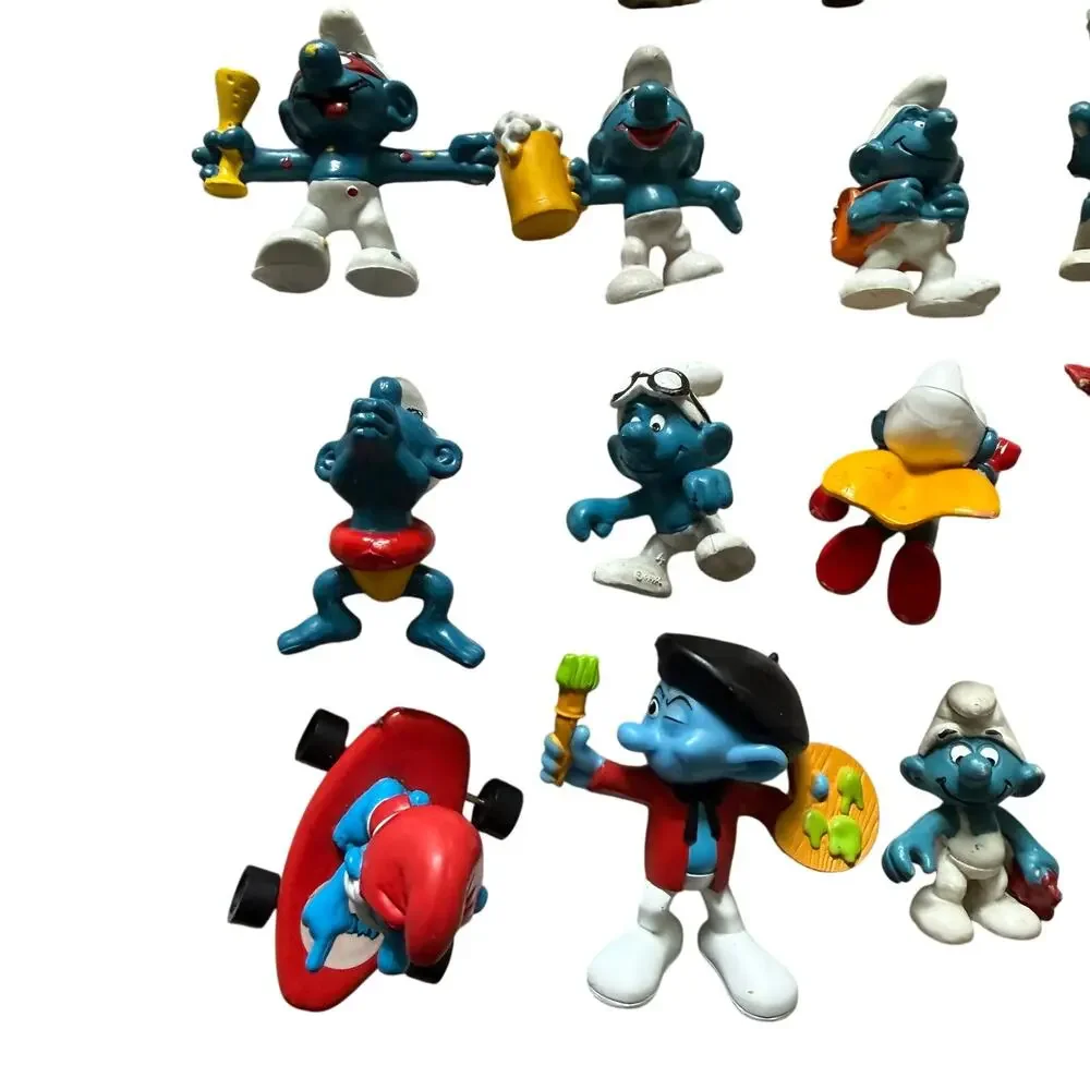Vintage Smurf Action Figure Lot 1980s Mixed Characters Collection PVC Figures